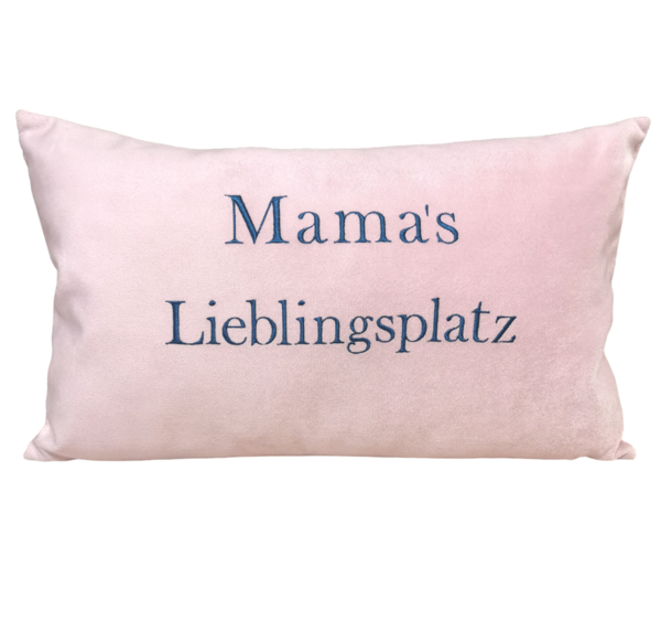 Kissen bestickt "Mama's Lieblingsplatz" 30x50 cm